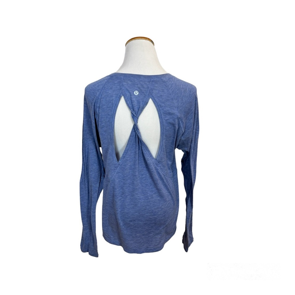 Lululemon Stop Drop & Squat Long Sleeve Heathered Blazer Blue‎ Top Women’s Sz 6